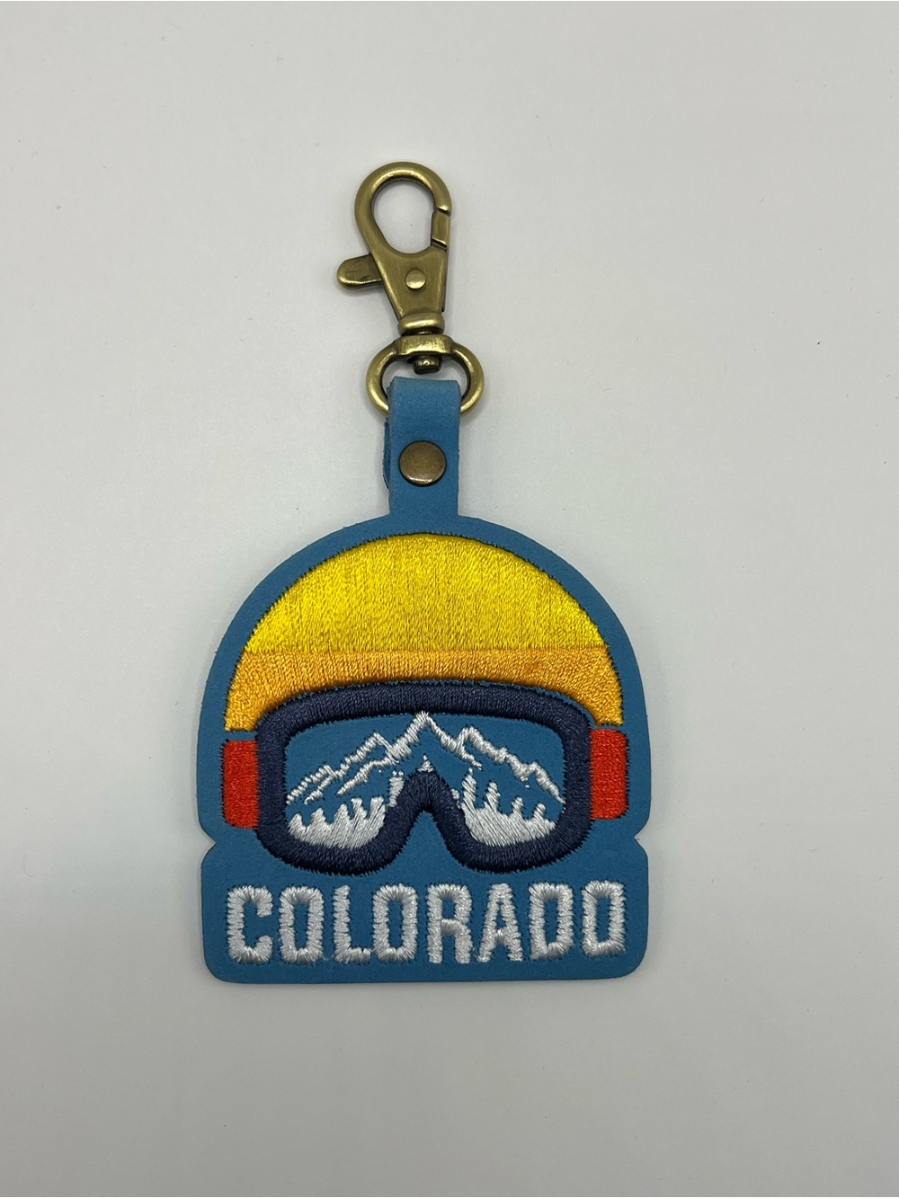 Colorado Ski Goggle Keychain forBlue & Yellow